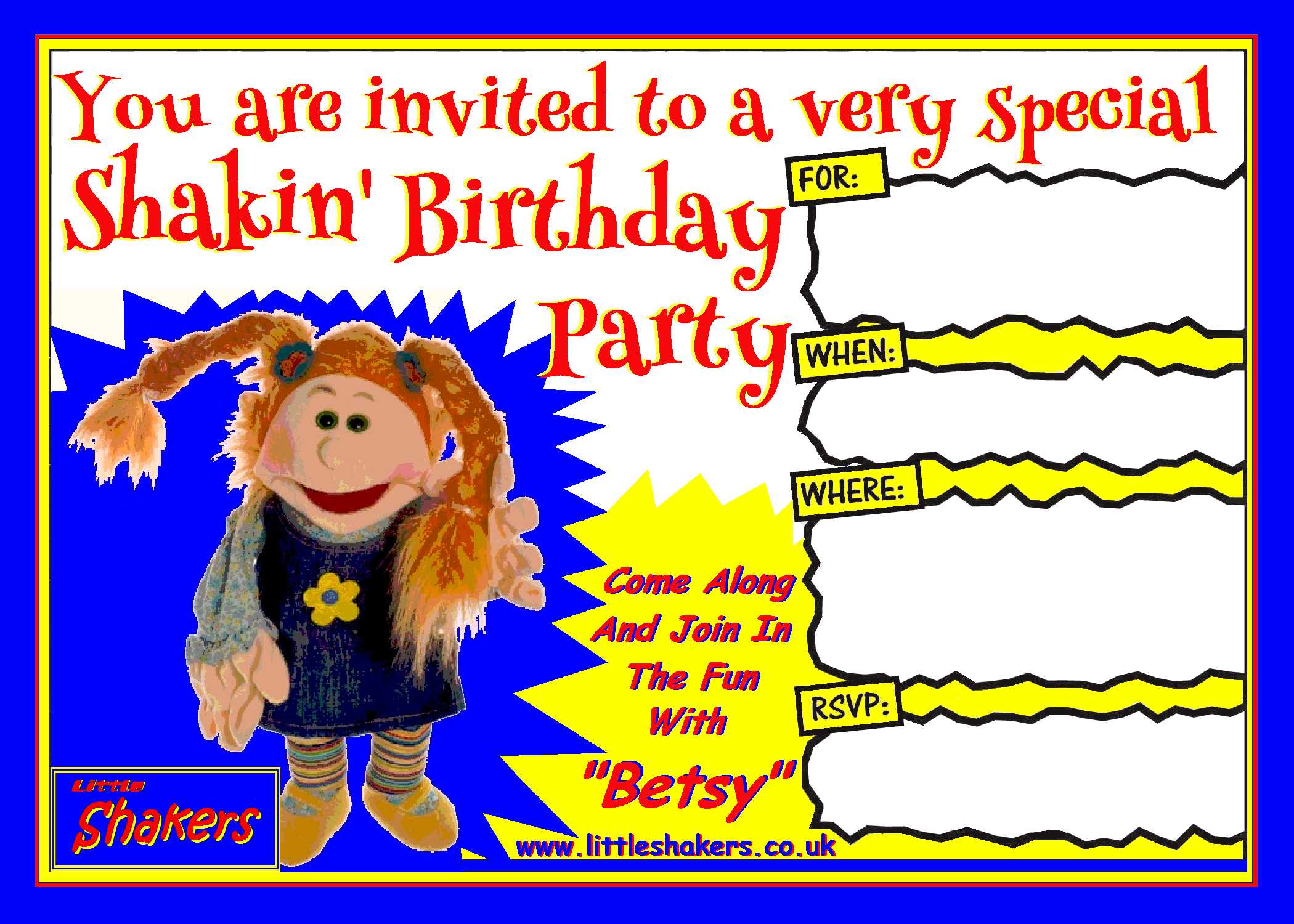Little Shakers Birthday Invites